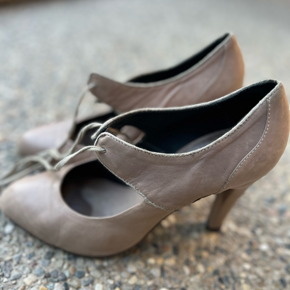 Alberto Fermani Taupe Cutout Heels